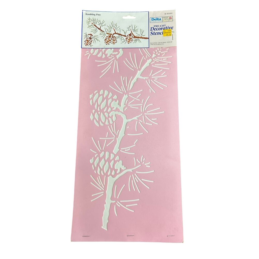 90s Vtg- Stencil Magic by Delta -Rambling Pine Cones Border No. 95183 0018 NWT